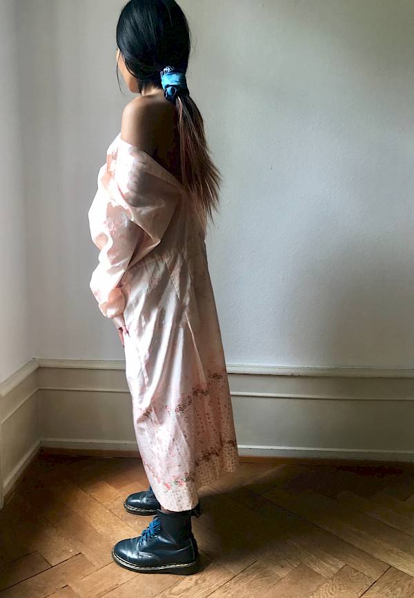 Miau Lanvin vintage night gown 70s 60s New York Saks Doc Martens Boho bohemian silk satin retro