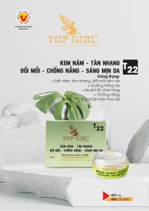 T22 KEM NÁM - TÀN NHANG - ĐỒI MỒI - CHỐNG NẮNG - SÁNG MỊN DA 8G TOP GIRL